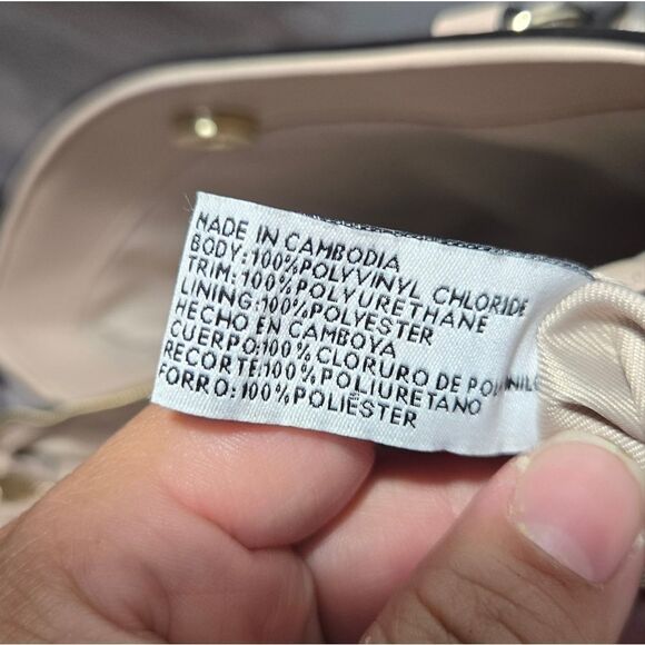 Nine West Casual Satchel Bag Like New Light Mauve And Cream Color - Picture 17 of 17